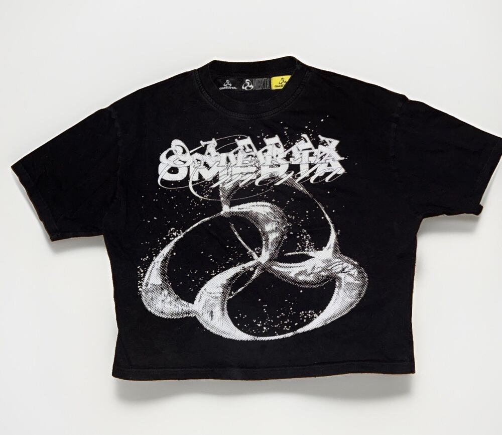 Omerta Streetwear Graphic T-Shirt Black Large 23x23 Cropped